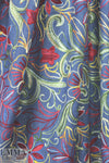 flowery embroidered lightweight blue denim