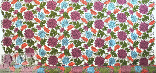 NY designer double-embroidered mesh - fresh flowers