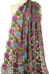 NY designer double-embroidered mesh - fresh flowers 1.75 yd