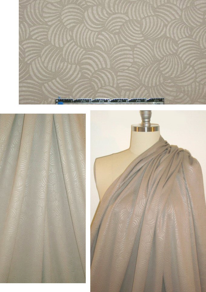 French embossed-look ponte - taupe scallop