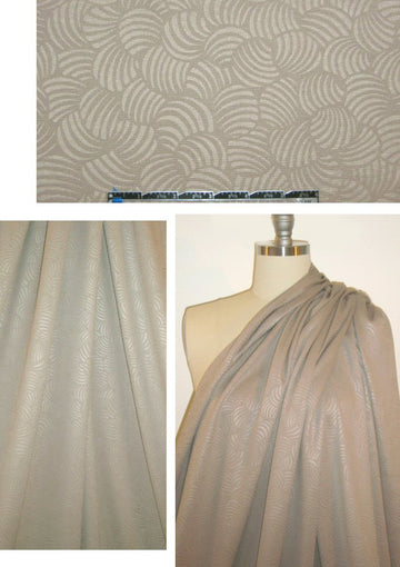 French embossed-look ponte - taupe scallop