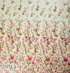 garden floral embroidered sheer mesh - pink/butter 1 yard