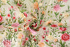 garden floral embroidered sheer mesh - pink/butter 1 yard