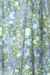 garden floral embroidered sheer mesh - blue/butter