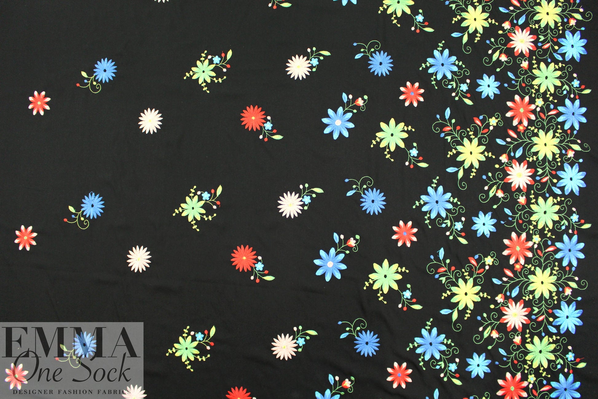 A1ice & 01ivia embroidered flowers border crepe woven