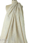 NY designer embroidered cotton lawn - antique ivory 1 yard