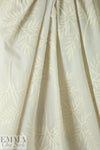 NY designer embroidered cotton lawn - antique ivory 1 yard