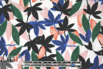 famous designer colorful leaves embroidered organza