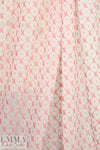 NY designer emb. crinkle silk/cotton voile - pink/ivory 1.75 yds