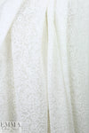 NY designer soft white embroidered cotton gauze 1.125 yds