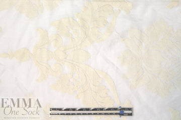 NY designer ivory embroidered silk/cotton voile 1.66 yd