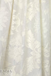 NY designer ivory embroidered silk/cotton voile .875 yds