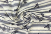 CA designer embroidered cotton damask stripe woven 1 yard