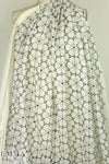 NY designer black/ivory embroidered cotton voile