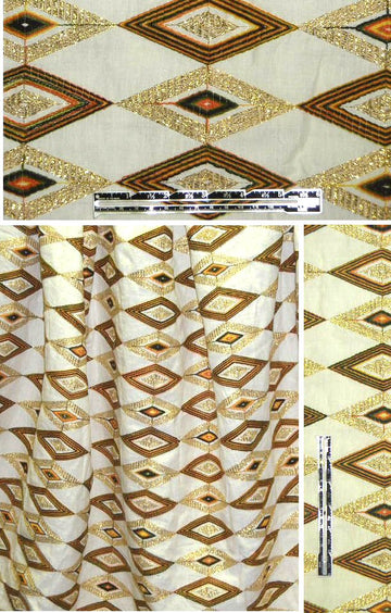 Mi11y gold diamond embroidered linen .875 yds
