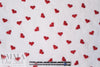 NY designer red hearts embroidered white cotton gauze