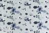 floral embroidered gray/white stripe shirting .7 yds