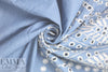 NY designer double border embroidered denim woven