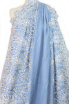 NY designer double border embroidered denim woven