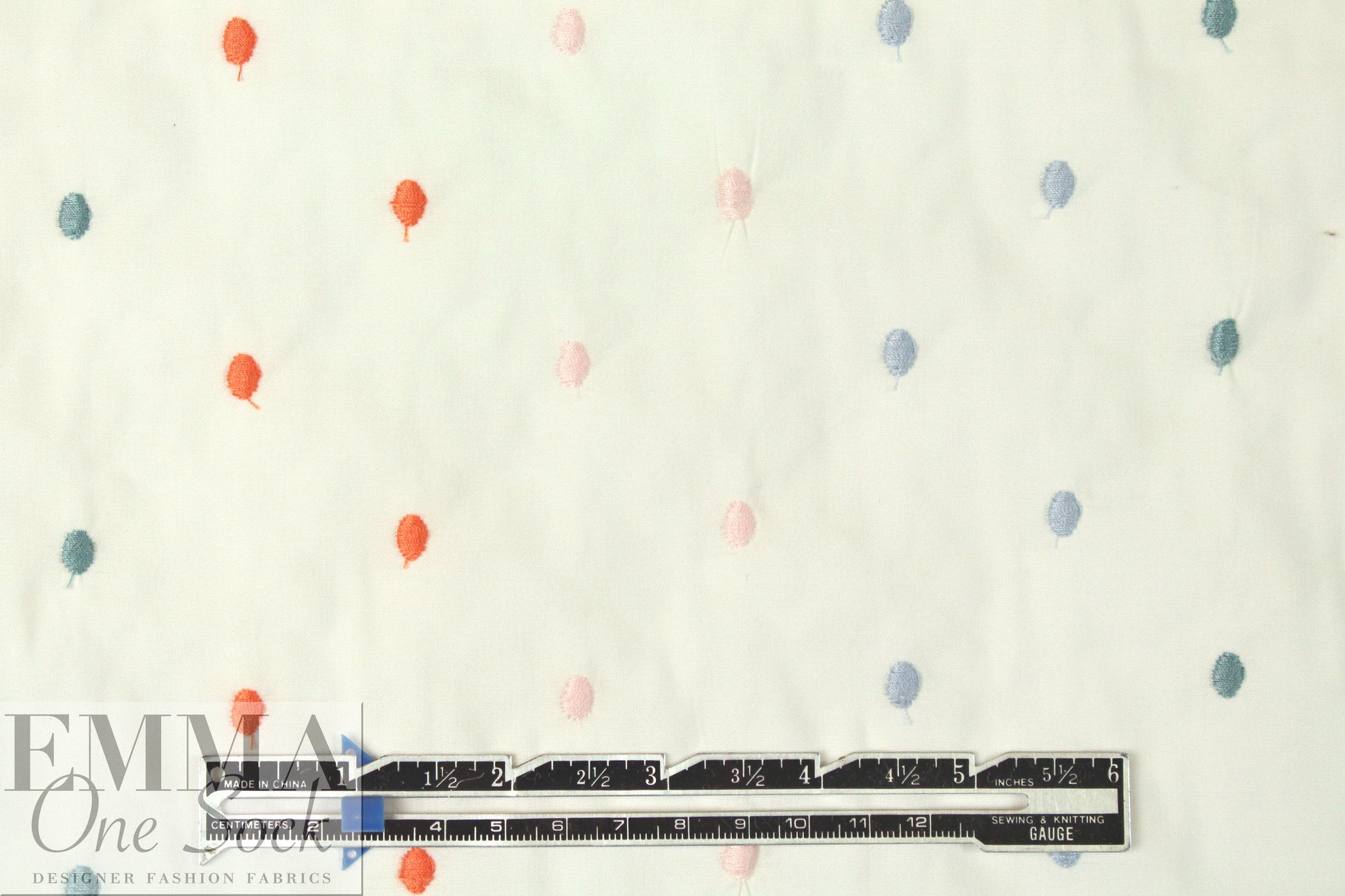 embroidered cotton/rayon woven, ombre dot 2 yds