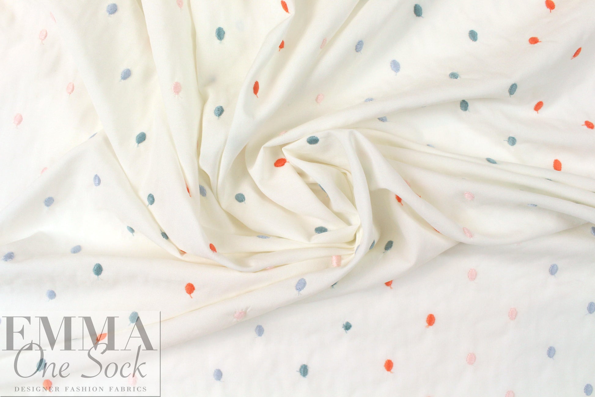 embroidered cotton/rayon woven, ombre dot