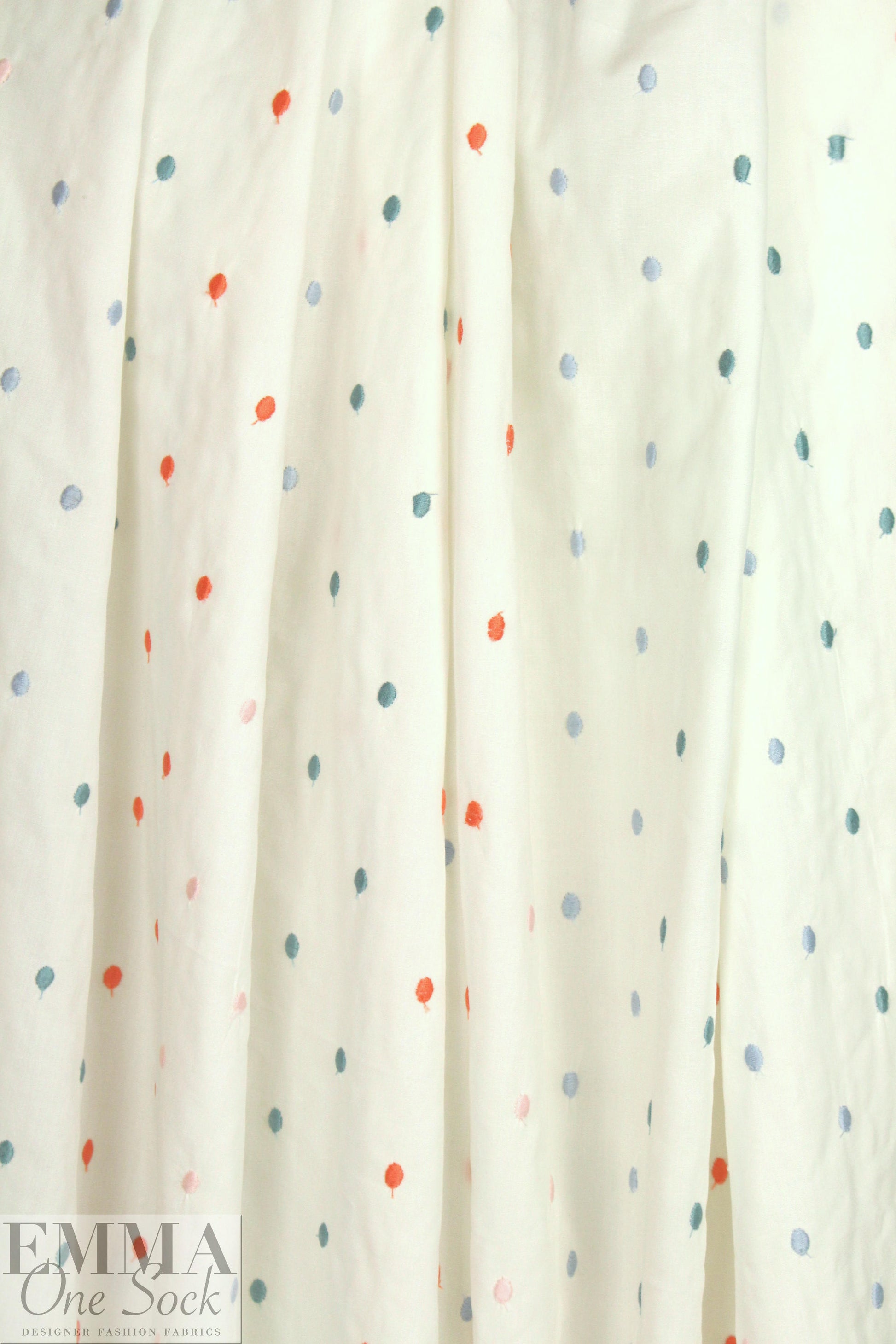 embroidered cotton/rayon woven, ombre dot 2 yds
