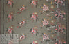 Italian floral embroidered novelty plaid suiting