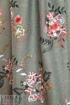 Italian floral embroidered novelty plaid suiting