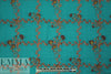 NY designer lattice embroidered viscose oven - teal