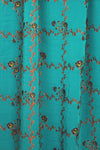 NY designer lattice embroidered viscose oven - teal