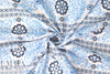 NY designer blue/white embroidered cotton eyelet