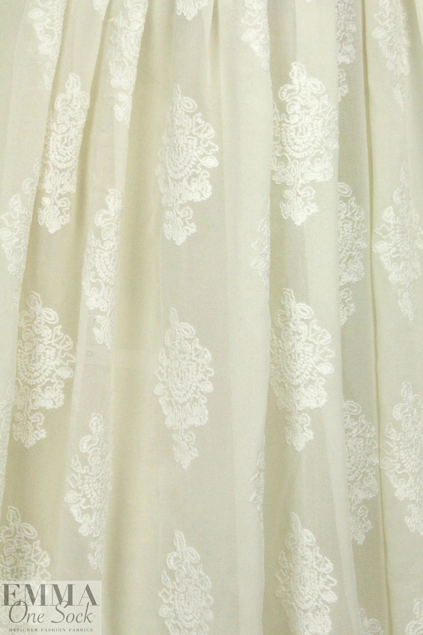 The0ry embroidered motif silk - ivory