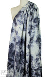 Italian embroidered tie dye brushed wool knit - cloud/charcoal .875 yds