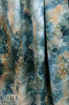 Italian embroidered tie dye brushed wool knit - pine/caramel 3 yd