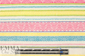 NY designer 'folk art' yarn dyed jacquard stripe