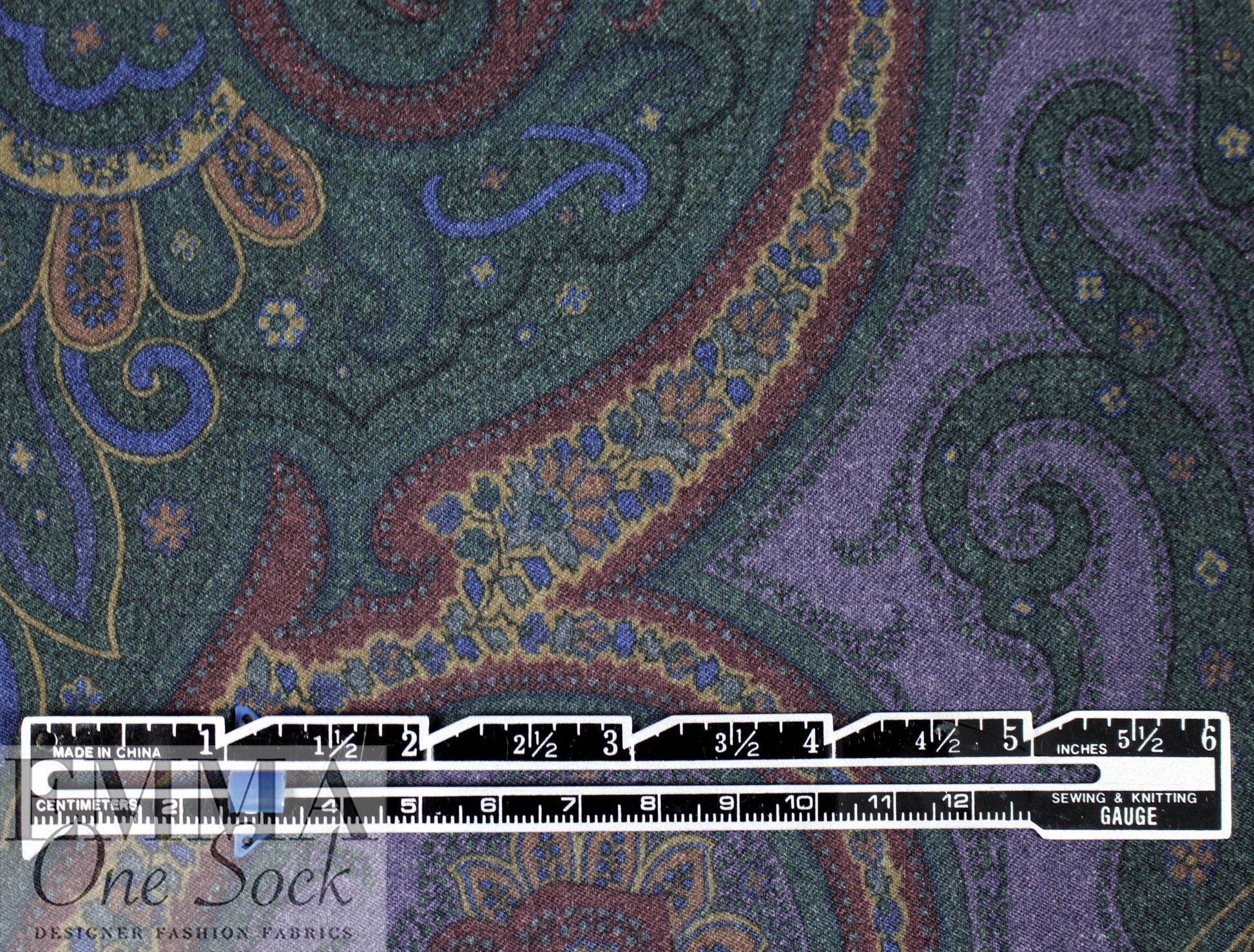 Etr0 printed brushed wool twill suiting - moody paisley 2.25 yds