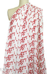 CA designer cotton eyelet - red on white
