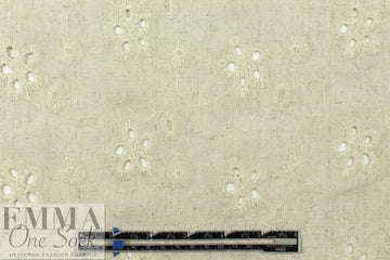 recycled rayon/linen eyelet, Oeko-Tex certified - natural 1.25 yds