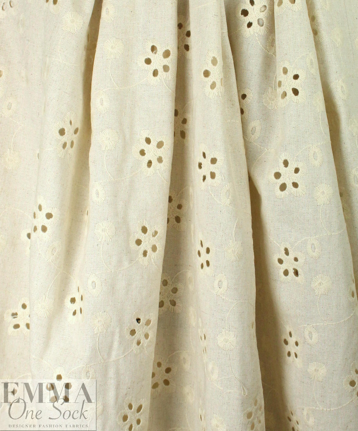recycled rayon/linen eyelet, Oeko-Tex certified - natural 1.25 yds