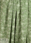 seagrass/ivory flowery embroidered cotton eyelet 1.5 yds