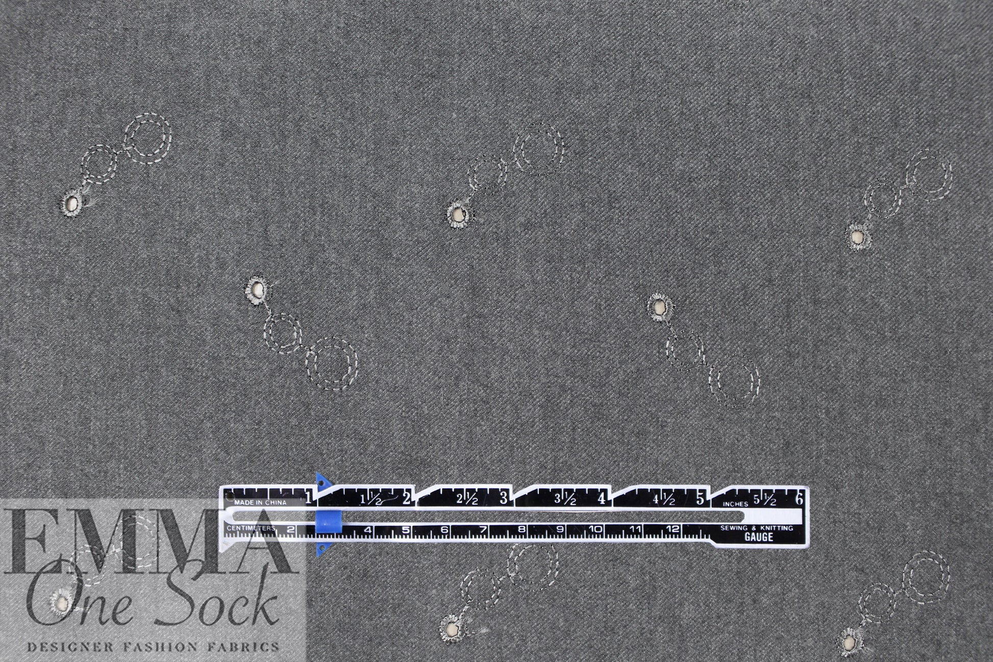 Italian wool eyelet flannel texture suiting 2.375 yd