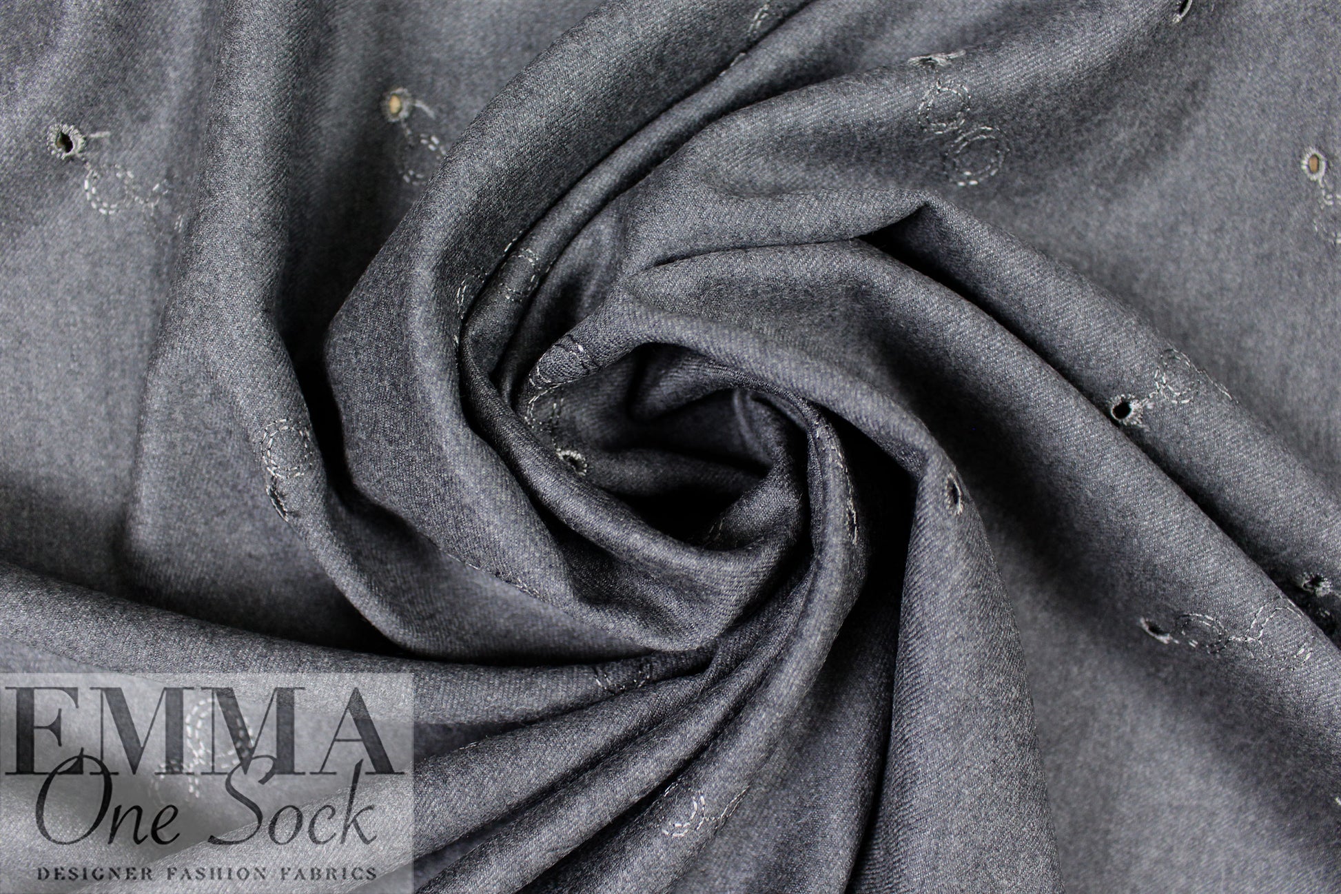 Italian wool eyelet flannel texture suiting 1.25 yds