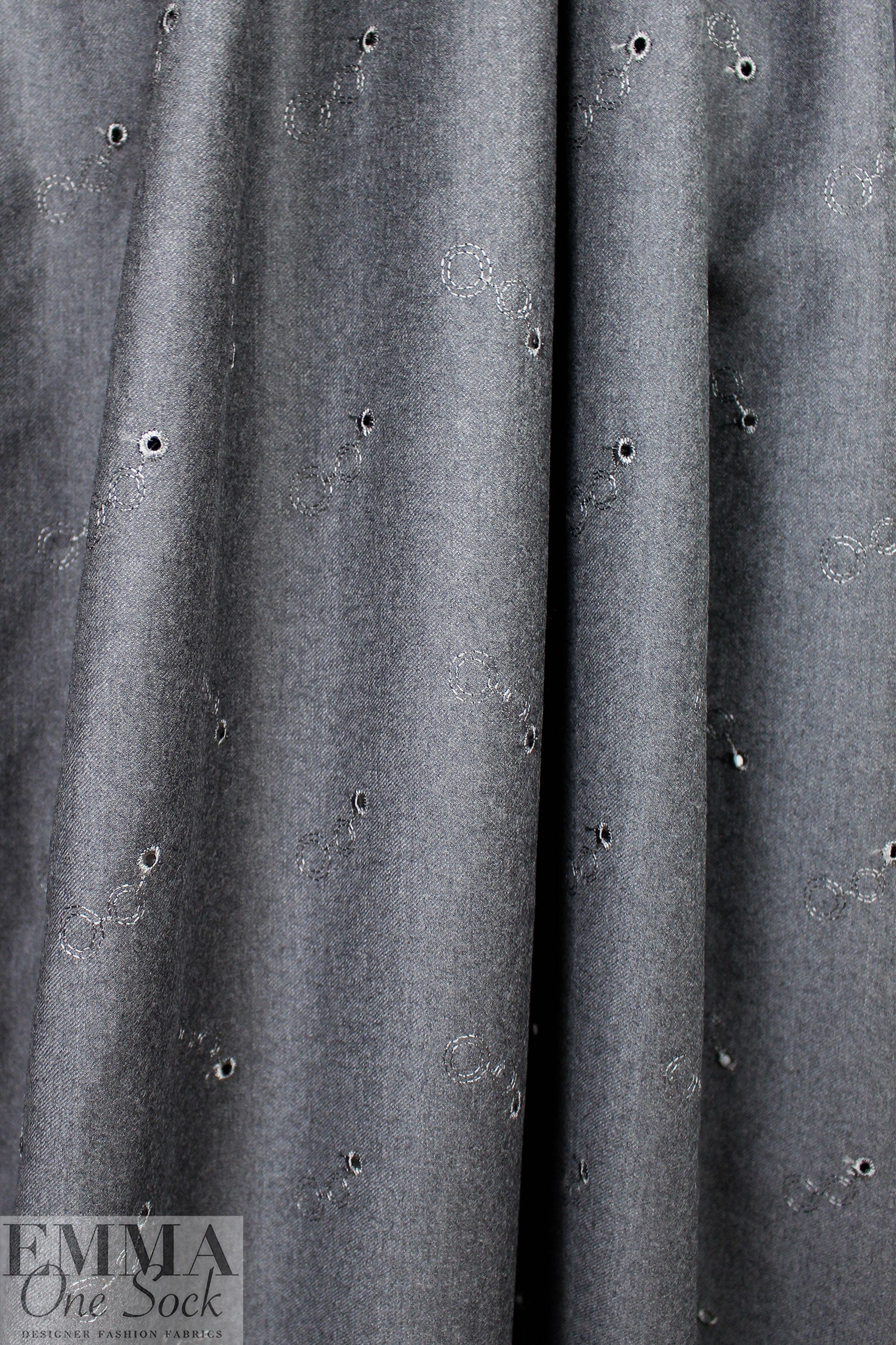 Italian wool eyelet flannel texture suiting