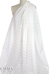 embroidered flowery cotton eyelet - white