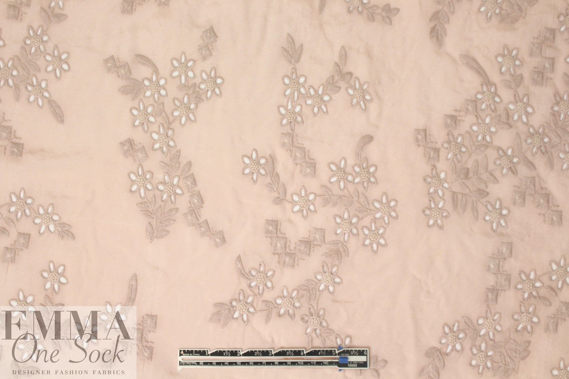 NY designer silk/cotton eyelet - pink blush