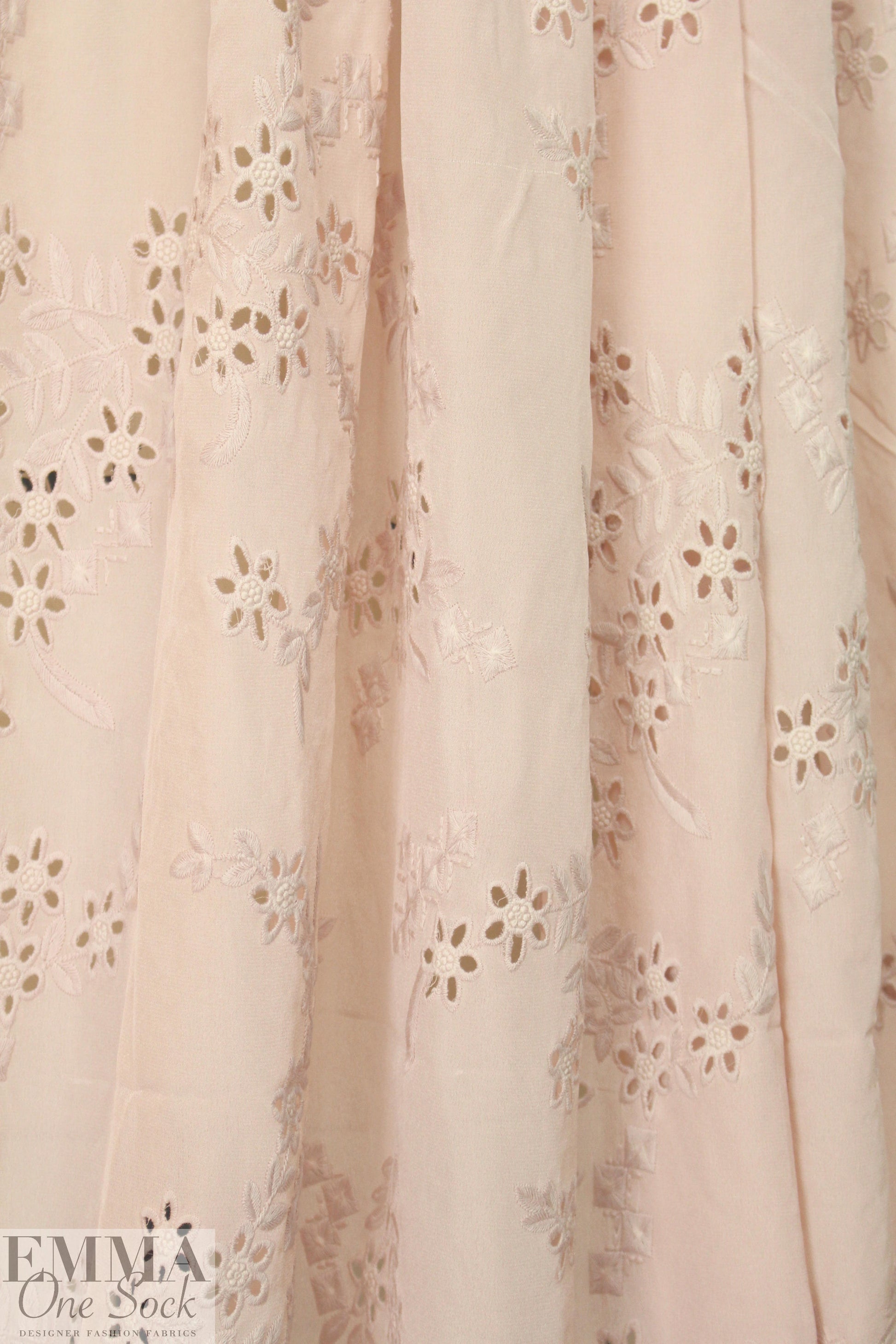 NY designer silk/cotton eyelet - pink blush