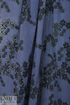 NY designer silk/cotton eyelet - navy/black