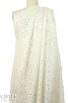 NY designer silk/cotton eyelet voile - soft white