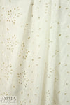NY designer silk/cotton eyelet voile - soft white