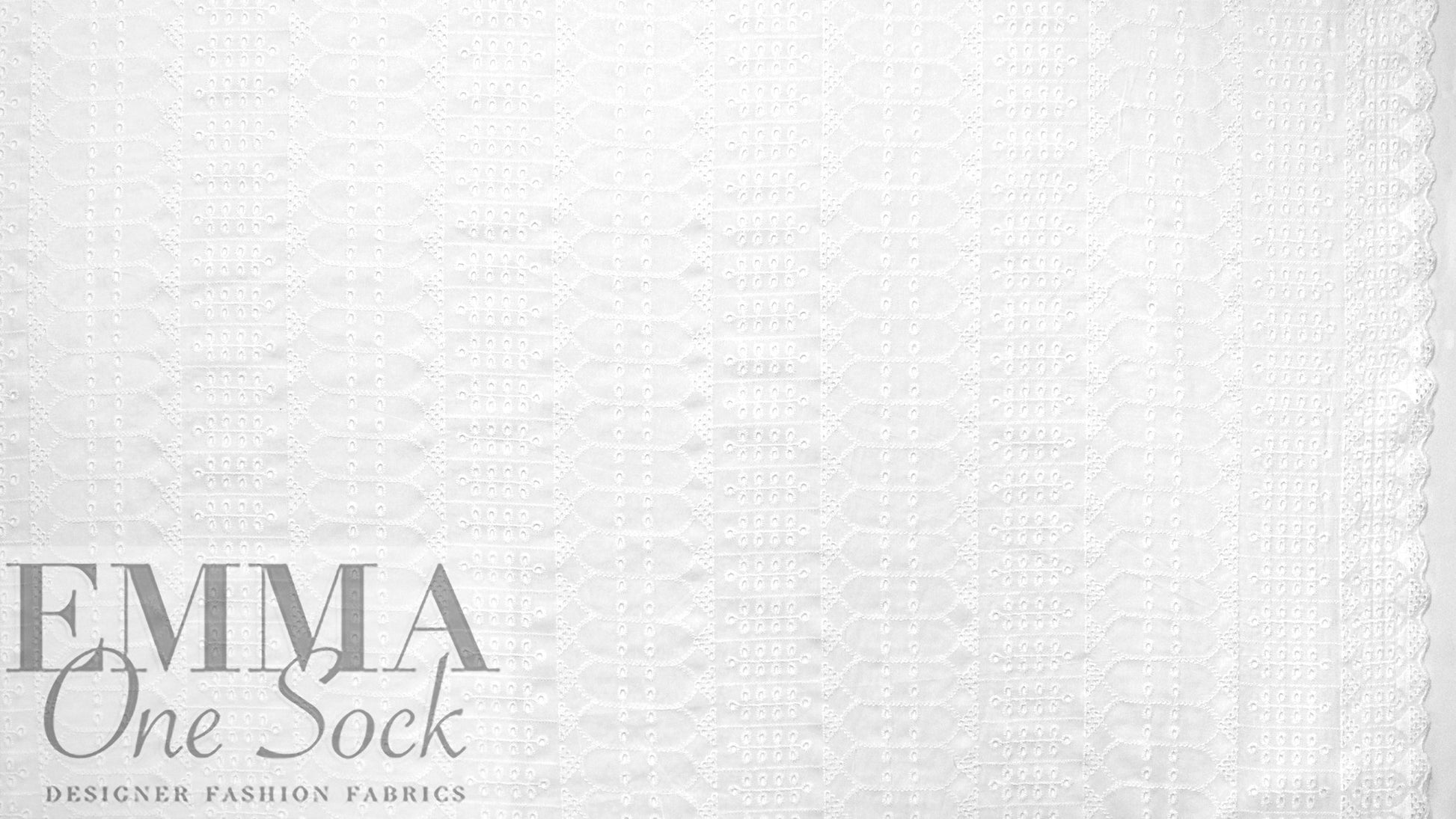 NY designer embroidered cotton eyelet - white  1.25 yds
